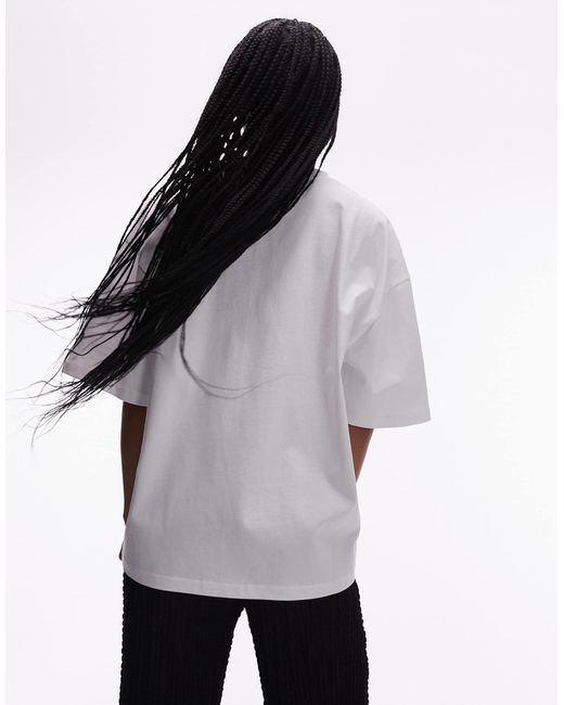 TOPSHOP White – oversize-t-shirt aus jersey