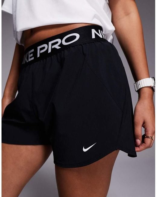 Nike White Nike Pro Training Dri-fit 365 3 Inch Woven Shorts