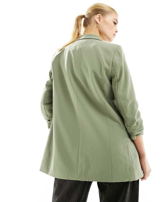 Pieces Black Ruched Sleeve Blazer
