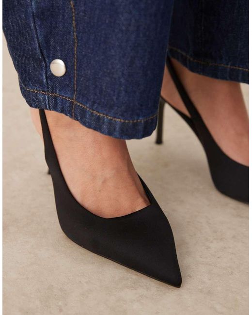 ASOS Blue Spicy Slingback Stiletto Mid Heeled Shoes