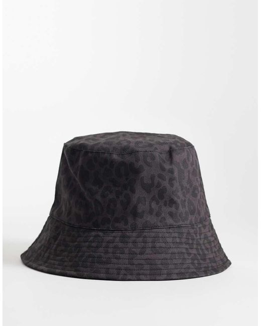 ASOS Black Leopard Print Bucket Hat for men