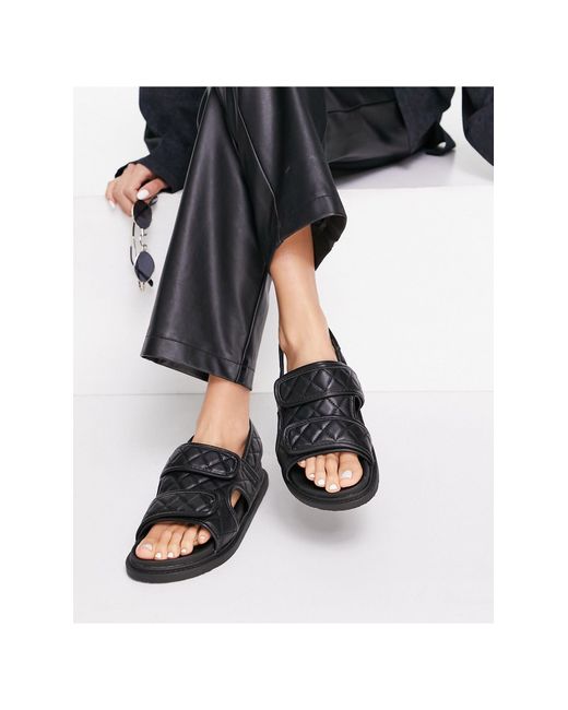 quilted flat sandals