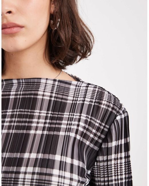 Object Gray Plisse Long Sleeve Top Co-ord