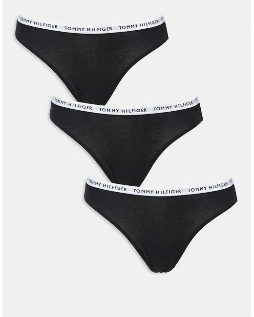 Pack De 3 Braguitas Negras De Corte Bikini De -Negro Tommy Hilfiger de color Black