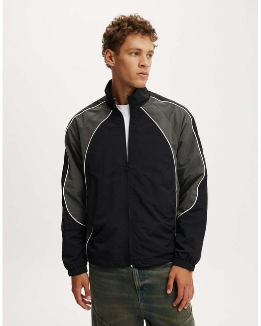 Cotton On Black Panelled Spray Jacket for men