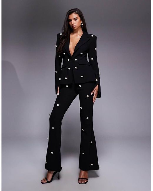 ASOS Gray Co-Ord Sculpted Embellished Blazer