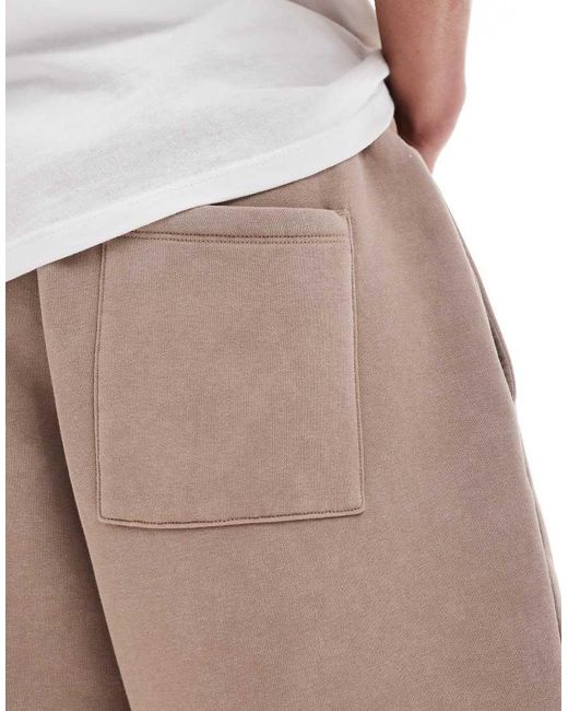 ASOS Super Baggy Jort Van Zware Stof in het Natural voor heren