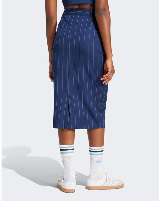 Adidas Blue Pinstripe Pencil Skirt