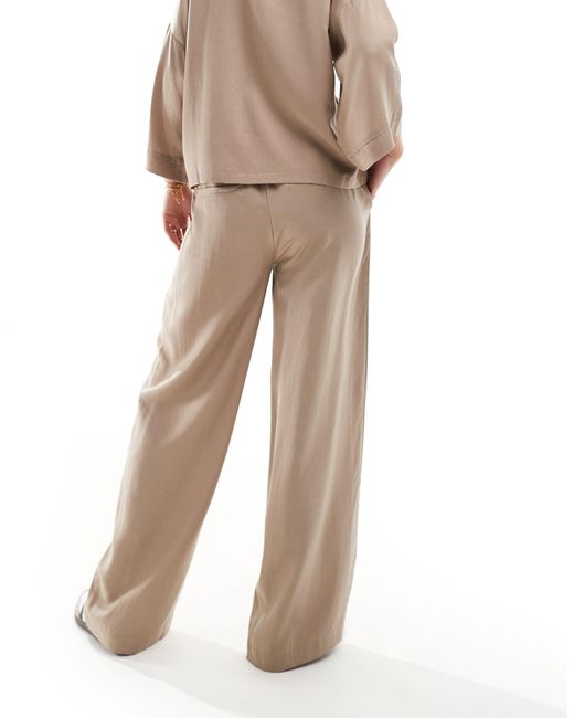 Pantalon d'ensemble coupe fluide et ample avec cordon Object en coloris Natural