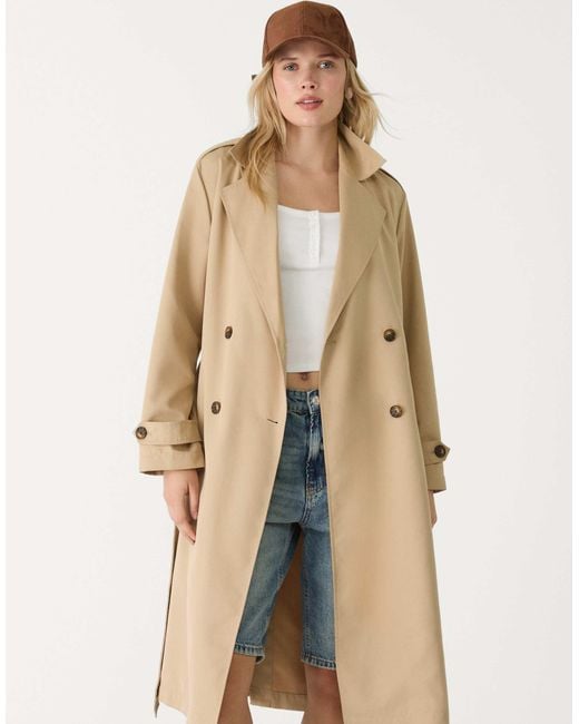 Trench-coat à ceinture - beige Stradivarius en coloris Natural