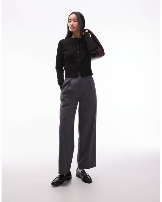 ARKET Black Double-Faced Rich Wool Cardigan With Cinched Waist Hem