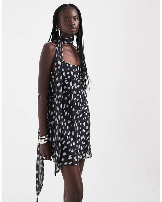 ASOS Brown Cami Mini Dress With Scarf