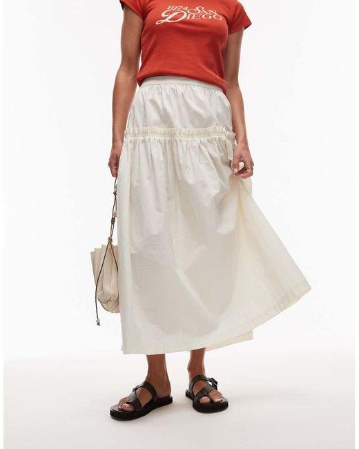 TOPSHOP White Premium Kimberley Real Leather Flat Sandal