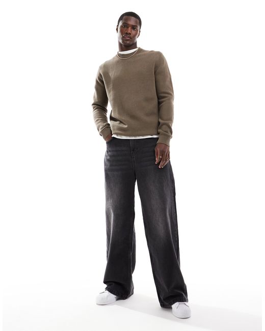 SELECTED – strickpullover aus 100% baumwolle in Gray für Herren