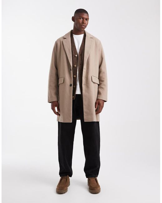 Jack & Jones Natural Wool Blend Overcoat for men