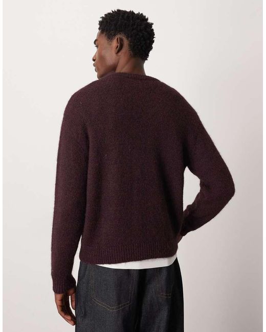 Jersey Burdeos Jaspeado De Mezcla De Lana De -Rojo Weekday de hombre de color Red