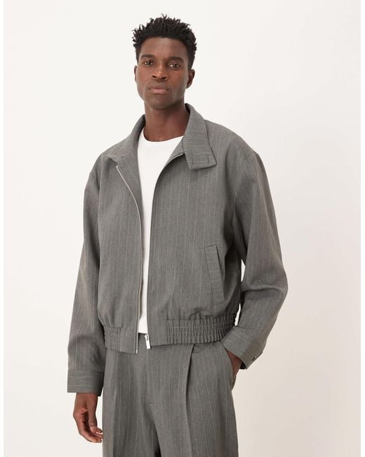 ASOS Gray Smart Co-Ord Oversized Blouson Jacket for men