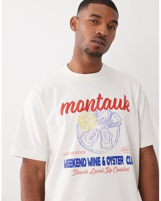 Abercrombie & Fitch White Montauk Graphic T-shirt for men