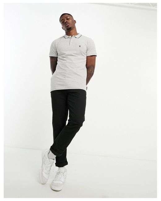 French Connection White Single Tipped Pique Polo for men