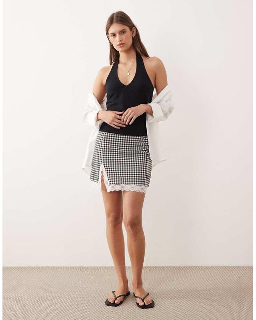 ASOS Natural Mini Skirt With Lace