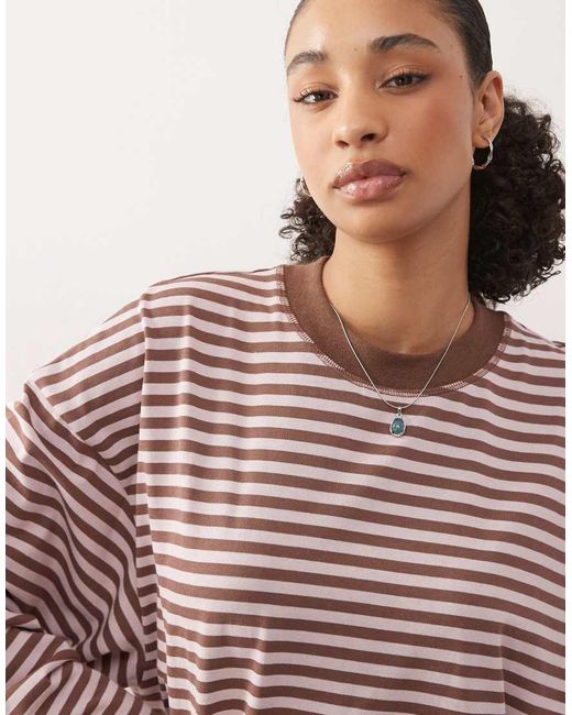 Lioness Multicolor Bloom Cotton Blend Long Sleeve Crew Neck Boxy T-shirt