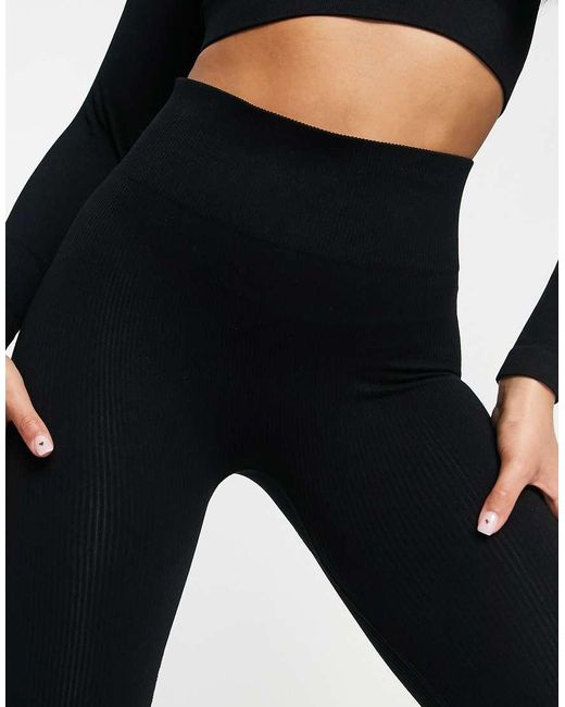 HIIT White Seamless Rib legging