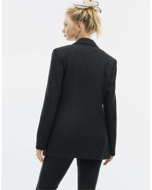Stradivarius Blue Fitted Rustic Blazer