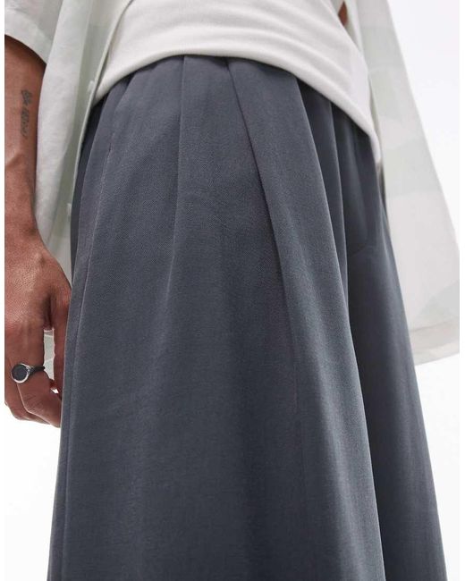 Topman White Smart Drape Wide Leg Trousers Trouser for men