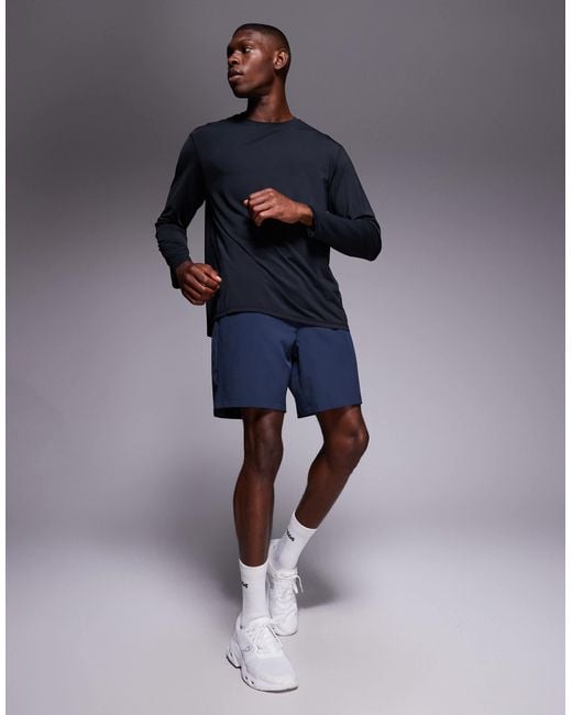 4505 Blue Quick Dry Nylon Performance Mesh Oversized Running Long Sleeve for men
