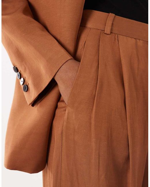 Mango Multicolor Minesota Linen Mix Tailored Trouser Co-ord