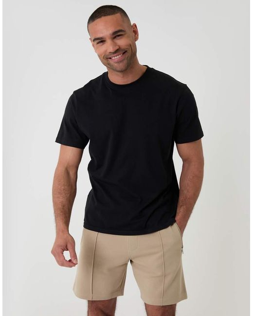 Threadbare Natural Pique Pleated Sweat Shorts for men