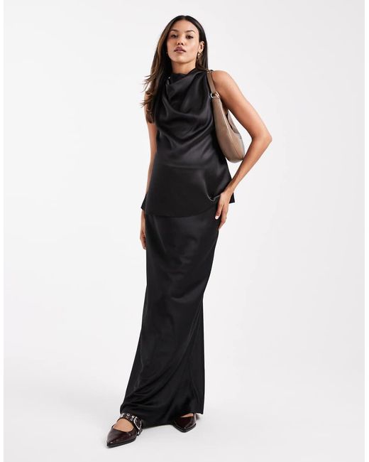 ASOS Black Asos Design Maternity Sleeveless Cowl Top With Tie Detail