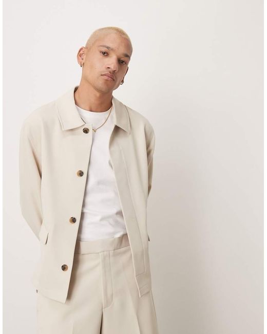 ASOS Net Harrington Jack in het Natural voor heren
