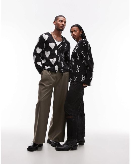 AllSaints Black Bonebreak Oversized Knitted Cardigan
