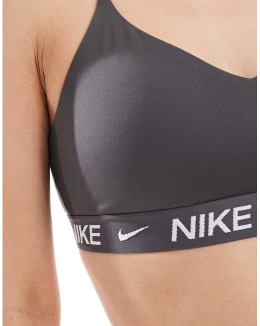 Nike Gray Indy Dri-Fit Light Support Sport Bra