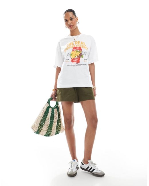 Pieces White – oversize-t-shirt