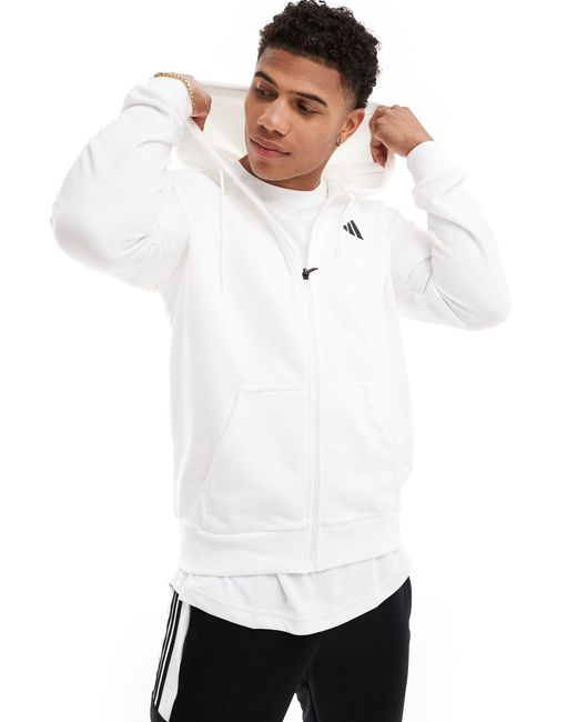 Sudadera blanca con capucha y cremallera teamwear club Adidas Originals de hombre de color White