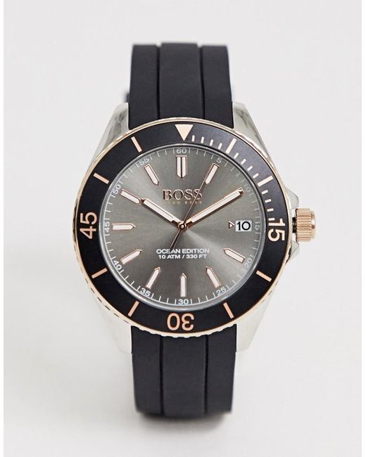 BOSS Mens 1513558 Ocean Edition - Schwarze Uhr in Black für Herren