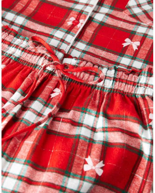Boux Avenue Red Fleece Long Sleeve & Trouser Pj Set