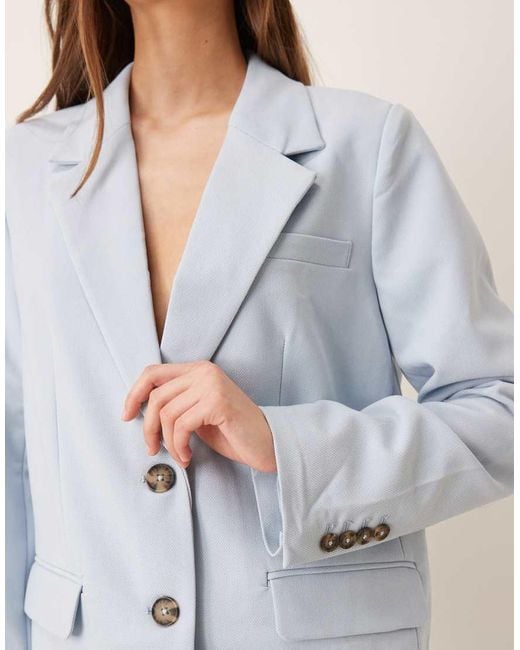 Y.A.S White Oversized Blazer With Tortoise Shell Button Detail Co-ord