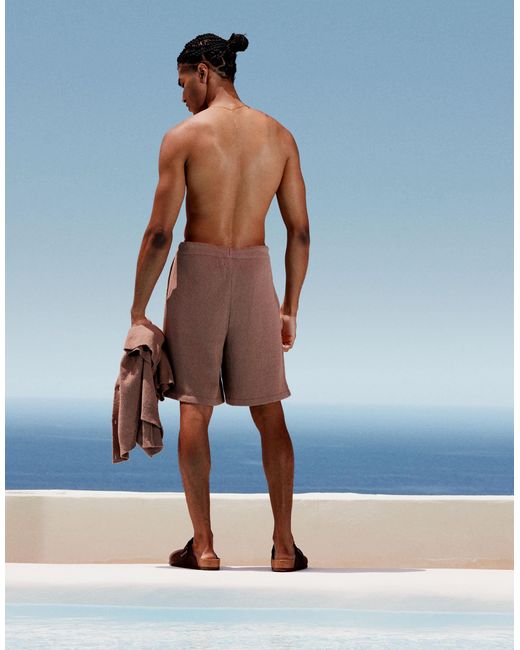 ASOS – strukturierte, leichte oversize-shorts in Blue für Herren