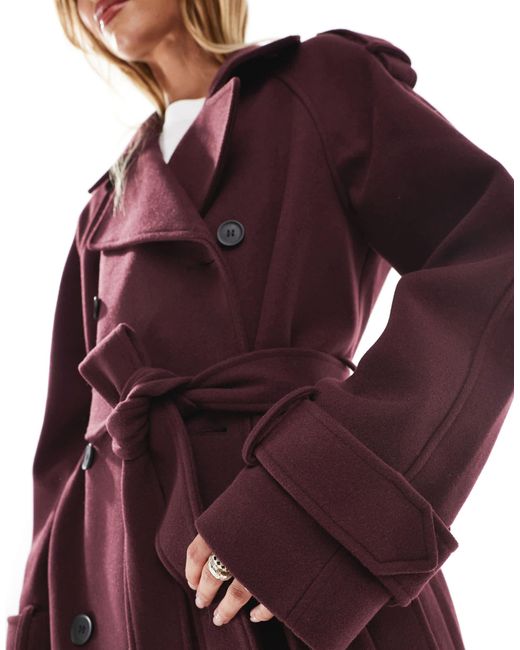 ASOS Blue Formal Faux Wool Trench Coat