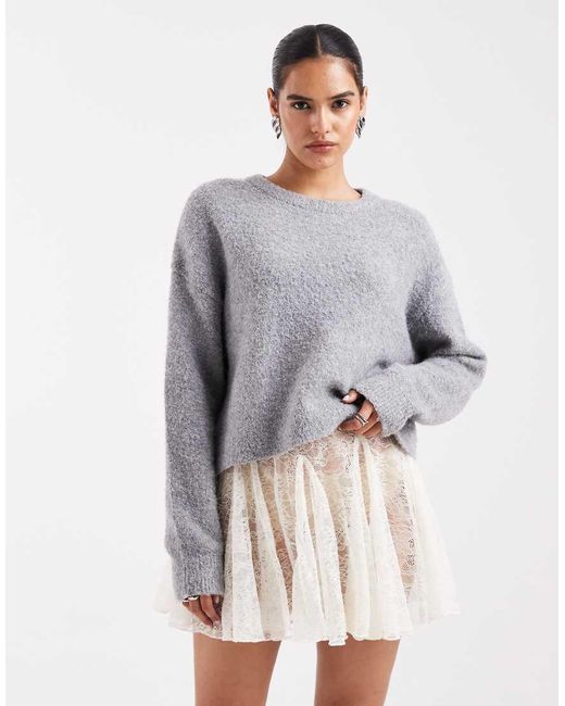 ASOS Brown Sheer Lace Godet Mini Skirt