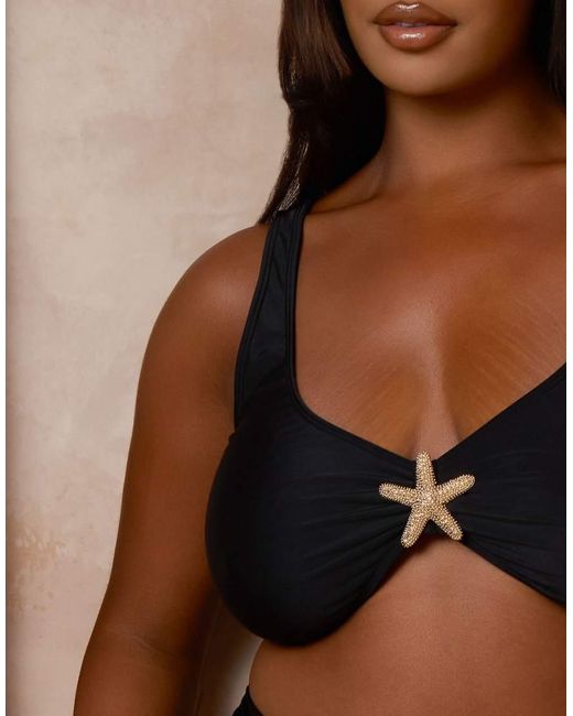 Moda Minx Curve Brown X Alessa Tyrrell-charles Starfish Bralet Bikini Top