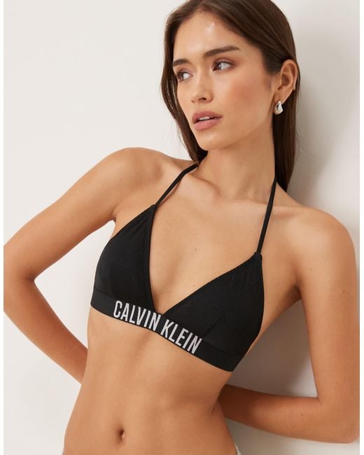 Calvin Klein Black Intense Power Triangle Bikini Top
