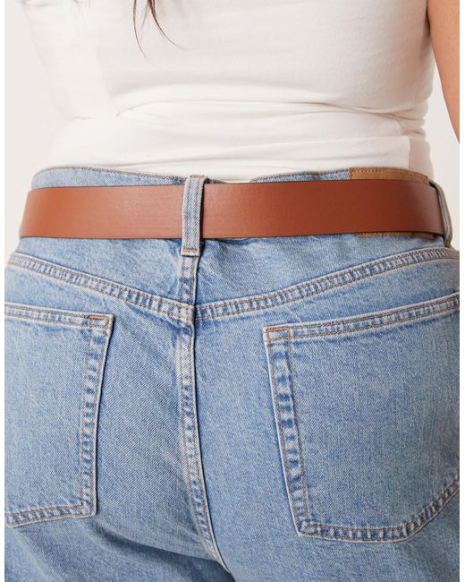 Asos design curve - ceinture pour jean avec boucle ovale - fauve ASOS en coloris Blue