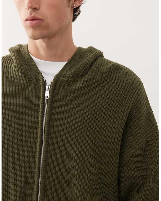 Weekday Gebreide Hoodie in het Green voor heren