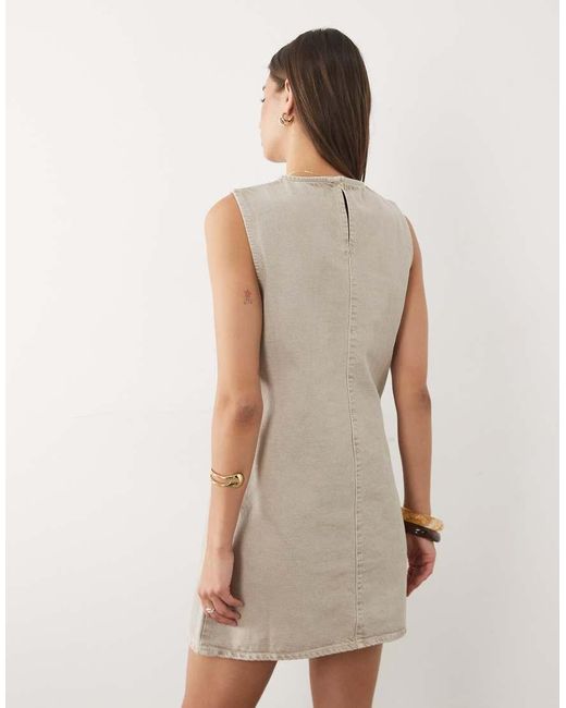 ASOS Natural Shift Dress In Taupe