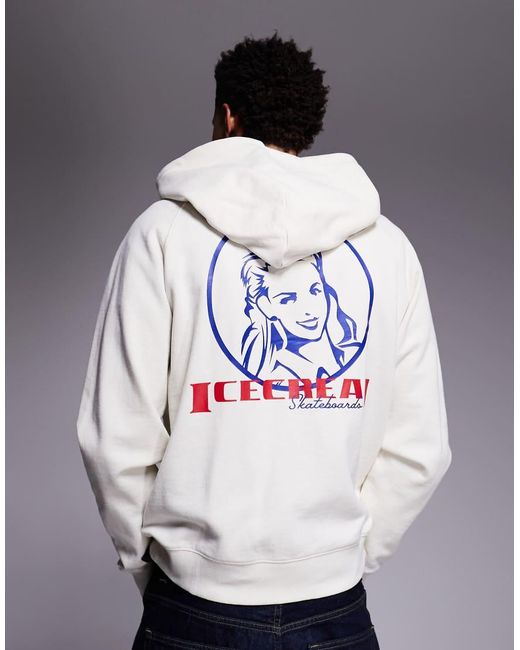 ICECREAM Gray Waitress Zip Through Hoodie for men