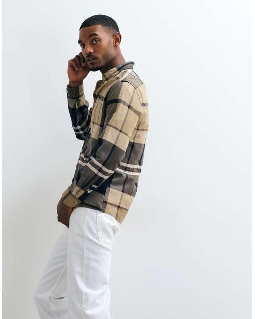 Barbour Natural Dunoon Long Sleeve Tailored Tartan Check Shirt for men